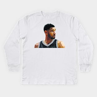 Tim Duncan of the San Antonio Spurs Kids Long Sleeve T-Shirt